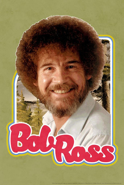 Bob Ross Retro Portrait Green Bob Ross Poster Bob Ross Collection Bob Art Painting Happy Accidents Motivational Poster Funny Bob Ross Afro and Beard Cool Wall Decor Art Print Poster 16x24