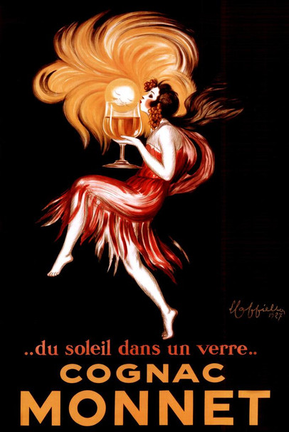 Leonetto Cappiello Cognac Monnet Sunset In A Glass Vintage French Advertising Soleil Verre Liquor Ad Woman Drinking Bottle Decoration Cool Wall Decor Art Print Poster 16x24