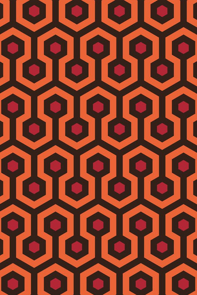 Overlook Hotel Retro Carpet Hexagon Pattern Horror Movie Spooky Scary Halloween Decoration Cool Wall Decor Art Print Poster 16x24