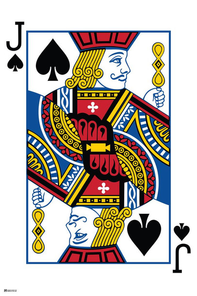 Jack of Spades Playing Card Art Poker Room Game Room Casino Gaming Face Card Blackjack Gambler Cool Wall Decor Art Print Poster 16x24