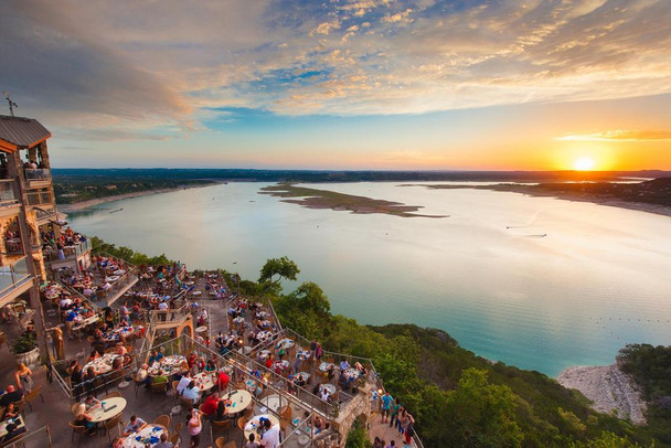 Lake Travis Sunset Austin Texas Photo Photograph Cool Wall Decor Art Print Poster 24x16