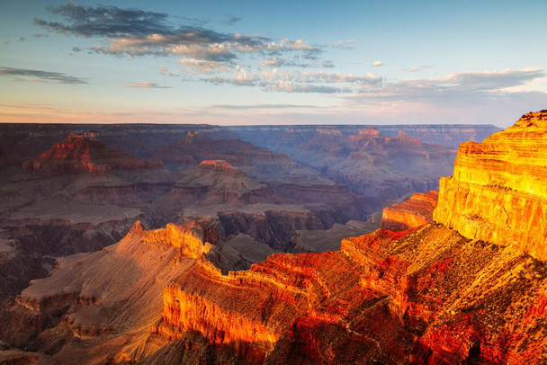 Sunset over South Rim of Grand Canyon National Park Photo Photograph Cool Wall Decor Art Print Poster 24x16