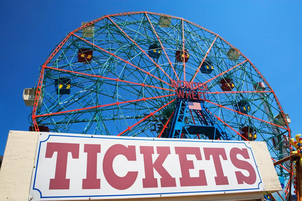 Coney Island Amusements Wonder Wheel Brooklyn Photo Photograph Cool Wall Decor Art Print Poster 24x16