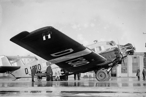 Lufthansa Airliner Airplane 1928 Archival Black and White Photo Photograph Cool Wall Decor Art Print Poster 24x16