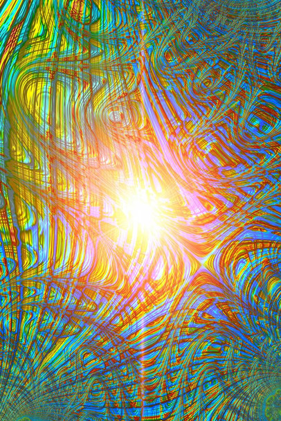 Colorful Abstract Pattern Sunburst Trippy Artwork Cool Wall Decor Art Print Poster 16x24