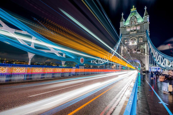 Tower Bridge at Night London England Photo Photograph Cool Wall Decor Art Print Poster 24x16