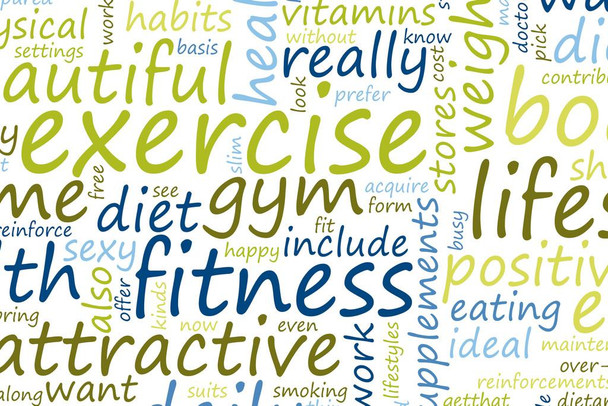 Exercise and Fitness Motivational Blue and Green Art Ptint Cool Wall Art Print Poster 24x16