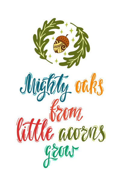 Mighty Oaks From Little Acorns Grow Inspirational Cool Wall Decor Art Print Poster 16x24