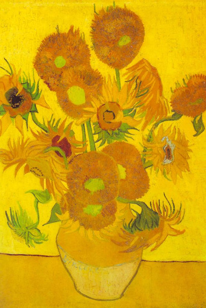 Vincent Van Gogh Vase with Fifteen Sunflowers Van Gogh Wall Art Impressionist Painting Style Nature Spring Flower Wall Decor Landscape Vase Bouquet Romantic Art Cool Wall Decor Art Print Poster 16x24