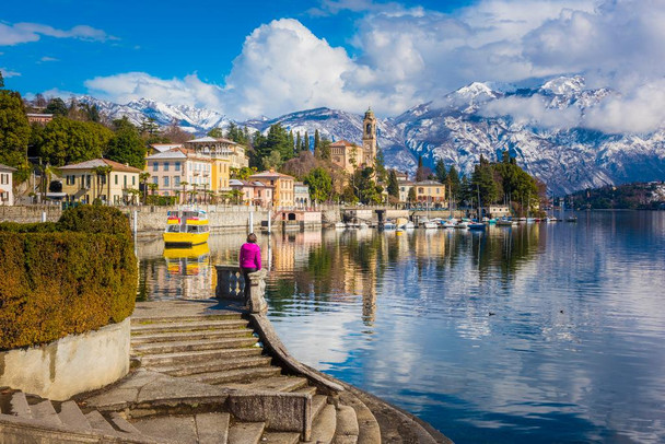 Lake Como Lombardy Italy Landscape Photo Cool Wall Decor Art Print Poster 24x16