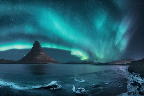 Iceland Northern Lights Photo Cool Wall Art Print Poster 16x24