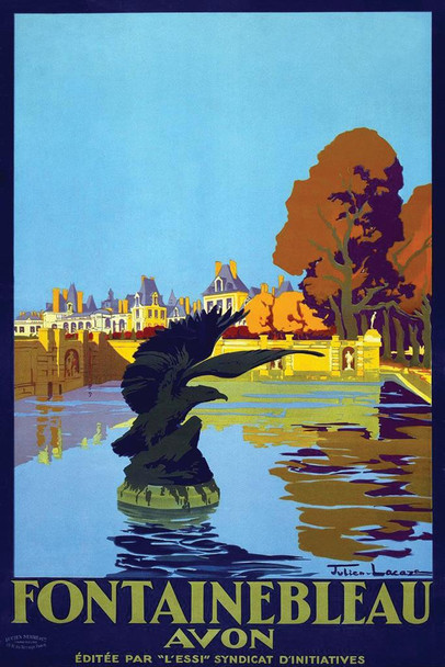 Fountainebleau Avon Vintage Illustration Art Deco Vintage French Wall Art Nouveau 1920 French Advertising Vintage Poster Prints Art Nouveau Decor Cool Wall Decor Art Print Poster 16x24
