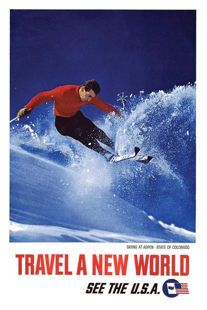 Aspen Colorado Skiing See The USA Retro Travel Cool Wall Decor Art Print Poster 16x24