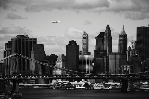 Space Shuttle Enterprise Flying Over New York NYC Photo Photograph Cool Wall Decor Art Print Poster 24x16