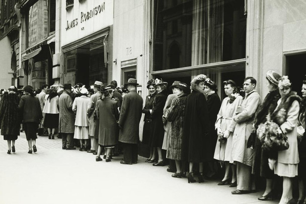 People in Line at James Robinson Cinema NYC B&W Photo Photograph Cool Wall Decor Art Print Poster 24x16