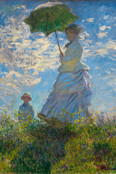 Claude Monet Woman with a Parasol Madame Monet and Her Son Impressionist Art Posters Claude Monet Prints Landscape Painting Claude Monet Wall Art French Cool Wall Art Print Poster 16x24