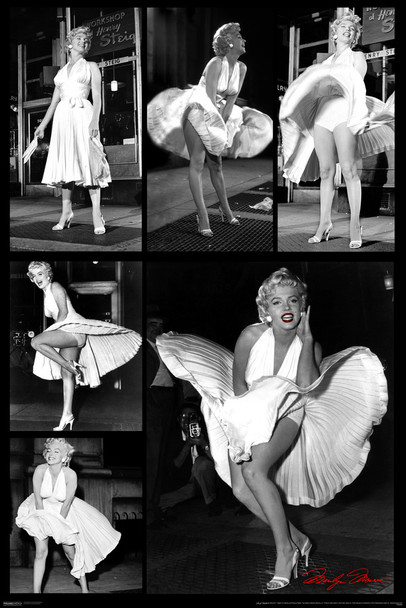 Marilyn Monroe White Dress Collage Movie Cool Wall Decor Art Print Poster 24x36
