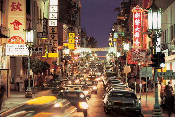 Chinatown Grant Avenue San Francisco California Photo Photograph Cool Wall Decor Art Print Poster 24x16