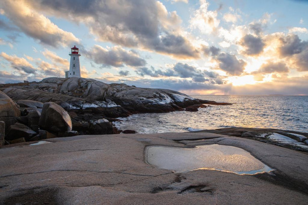 Peggys Point Lighthouse Peggys Cove Nova Scotia Photo Photograph Cool Wall Decor Art Print Poster 24x16