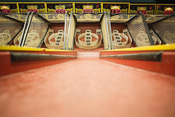 Vintage Skee Ball Arcade Game Lanes Photo Photograph Cool Wall Decor Art Print Poster 24x16