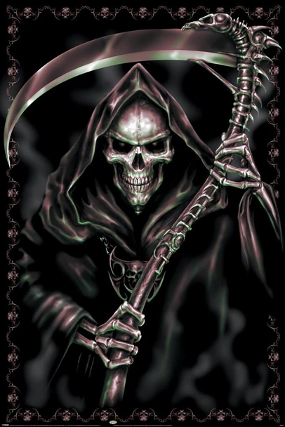 Spiral Assassin Grim Reaper Of Death With Scythe Fantasy Horror Biker Cool Wall Decor Art Print Poster 12x18