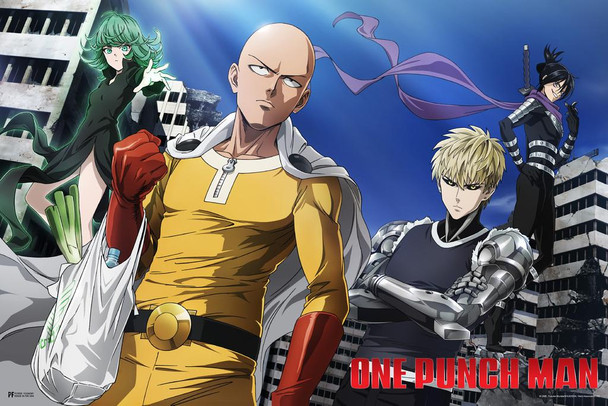 One Punch Man Anime Poster Group Shot Cool Aesthetic Modern Wall Decor Art Graphic Print Canvas Picture Japanese Bedroom Home Living Room Anime Fan Cool Huge Large Giant Poster Art 36x54