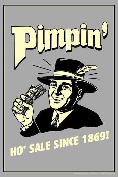 Pimpin! Hoes Since 1869! Retro Humor Cool Wall Decor Art Print Poster 16x24