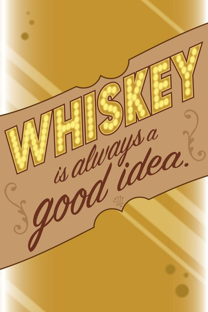 Whiskey Is Always A Good Idea Funny Cool Wall Decor Art Print Poster 16x24