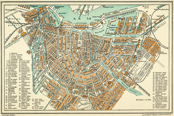 Amsterdam Netherlands Vintage Antique Travel World Map with Cities in Detail Map Posters for Wall Map Art Wall Decor Geographical Illustration Tourist Travel Cool Wall Decor Art Print Poster 16x24