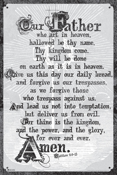 Lords Prayer Our Father Who Art In Heaven Religious Decoration Inspirational Quote Cool Wall Decor Art Print Poster 12x18