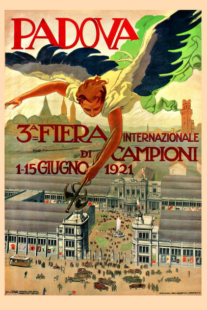 Padova Italy Vintage Illustration Travel Art Deco Vintage French Wall Art Nouveau French Advertising Vintage Art Nouveau Stretched Canvas Art Wall Decor 16x24