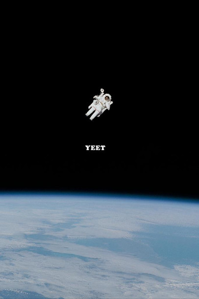 Laminated Yeet Me Into Space Astronaut Funny Dank Meme Poster Dry Erase Sign 16x24
