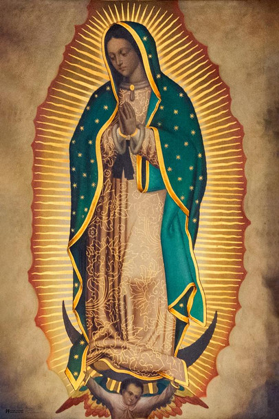 Our Lady Of Guadalupe Print Image Poster Virgen De Creaciones Picture Maria Cuadro Original Religious Pictures Prints Virgin Wall Art Thick Paper Sign Print Picture 8x12