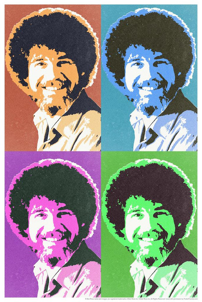 Laminated Bob Ross Pop Art Style Art Print Painting Bob Ross Poster Bob Ross Collection Bob Art Painting Happy Accidents Motivational Poster Funny Bob Ross Afro and Beard Poster Dry Erase Sign 16x24