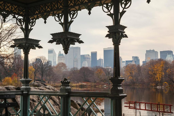 Laminated Central Park New York City NYC Manhattan in Autumn Photo Photograph Poster Dry Erase Sign 24x16