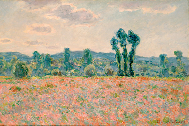Claude Monet Poppy Field In Giverny Impressionist French Nature Landscape Painting Cool Wall Art Print Poster 18x12