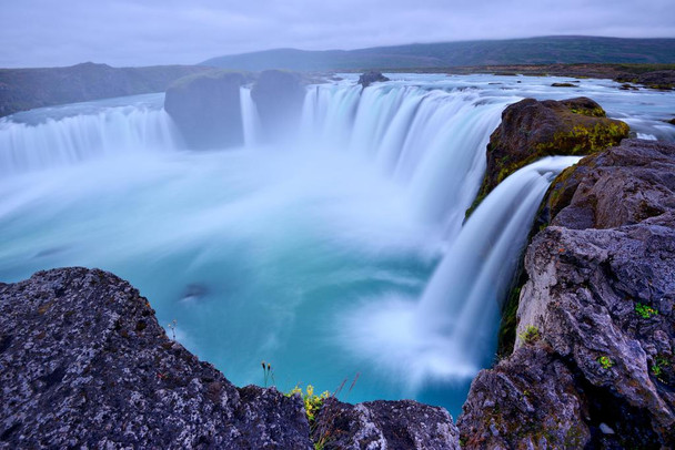 Laminated Godafoss Waterfall Iceland Landscape Photo Photograph Poster Dry Erase Sign 24x16