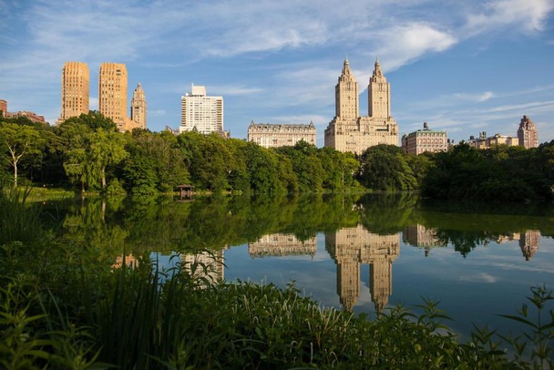 Laminated Central Park West Summer Reflection New York City Photo Photograph Poster Dry Erase Sign 24x16