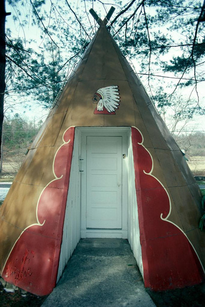 Laminated Teepee Motel Entrance Roadside Attraction Photo Photograph Poster Dry Erase Sign 24x16