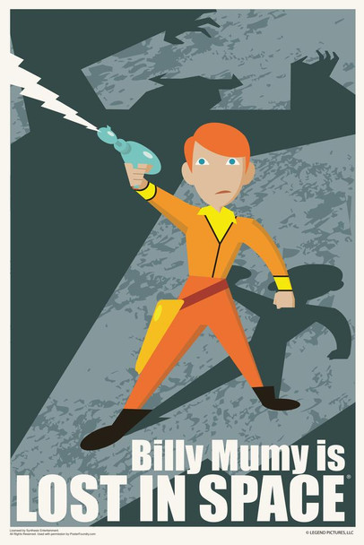 Laminated Billy Mumy is Lost In Space by Juan Ortiz Poster Dry Erase Sign 16x24