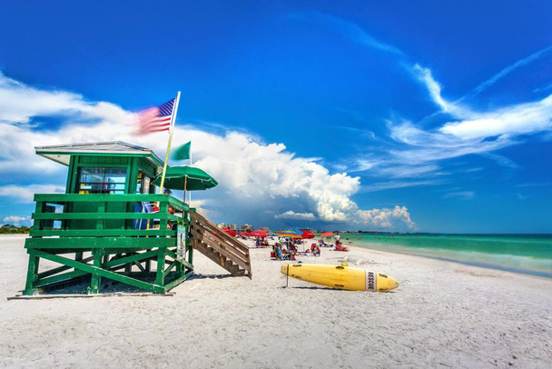 Laminated Coast Guard Beach House Siesta Key Sarasota Florida Photo Photograph Poster Dry Erase Sign 24x16
