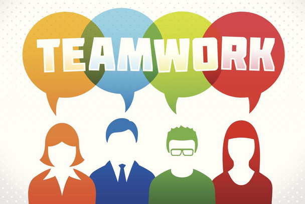 Laminated Teamwork Motivational Poster Dry Erase Sign 24x16