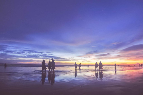 Laminated Southern California Sunrise Over Pacific Ocean Photo Photograph Poster Dry Erase Sign 24x16