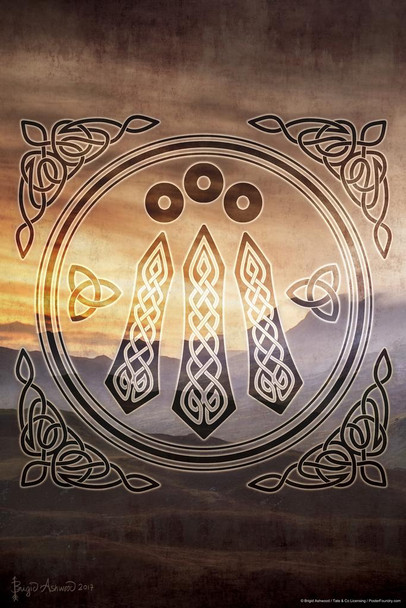 Laminated Celtic Awen by Brigid Ashwood Poster Dry Erase Sign 16x24