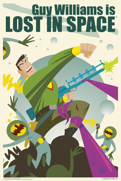 Guy Williams Is Lost In Space by Juan Ortiz Cool Wall Art Print Poster 24x36
