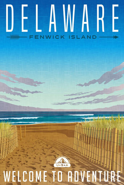 Delaware Fenwick Island Summer Beach Sand Dunes Atlantic Ocean Travel Cool Wall Decor Art Print Poster 16x24