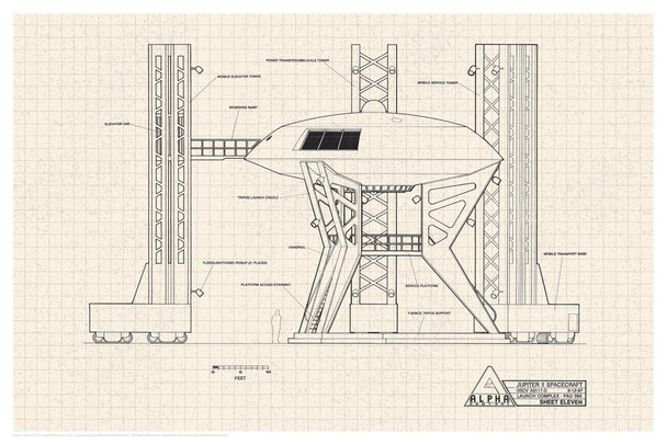 Lost In Space Jupiter 2 Launch Pad Diagram Cool Wall Decor Art Print Poster 16x24