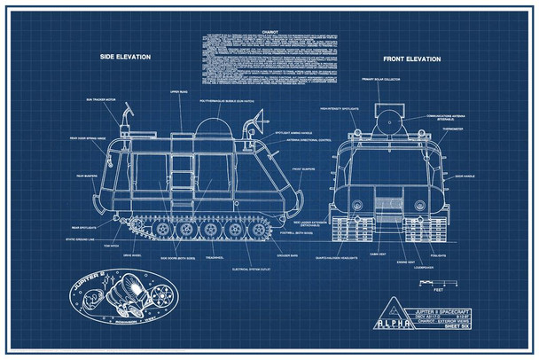 Lost In Space Chariot Blueprint Cool Wall Decor Art Print Poster 16x24