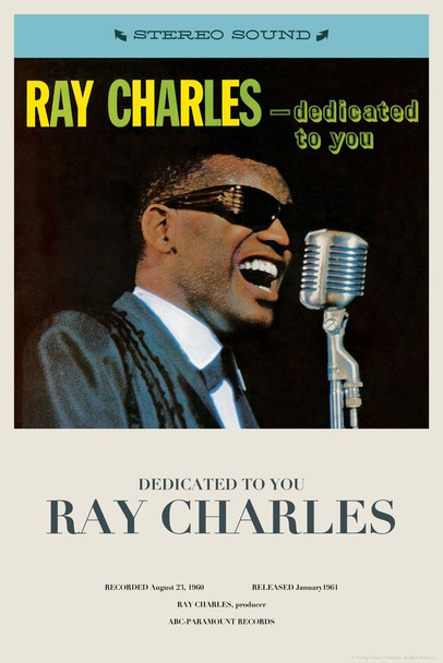 Ray Charles Dedicated To You Album Music Cool Wall Decor Art Print Poster 16x24