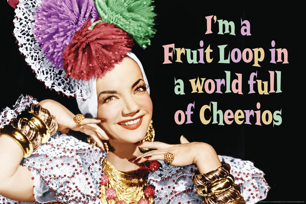 Laminated Im A Fruit Loop In a World Full of Cheerios Funny Retro Famous Motivational Inspirational Quote Poster Dry Erase Sign 16x24